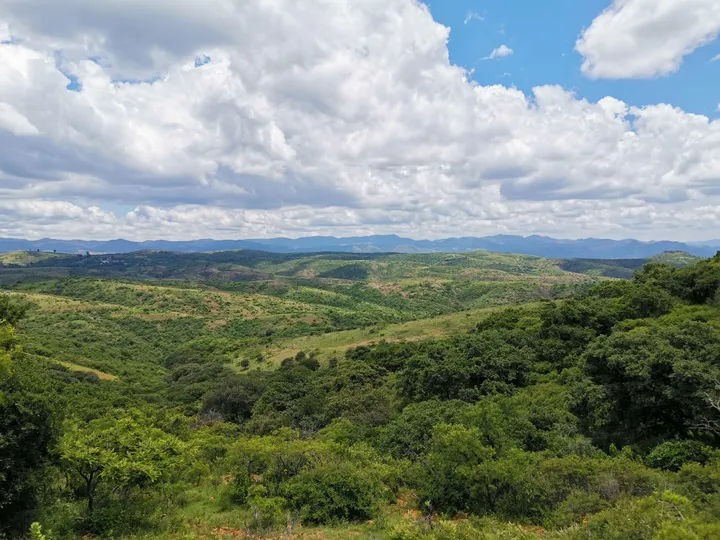 Land set against the hills