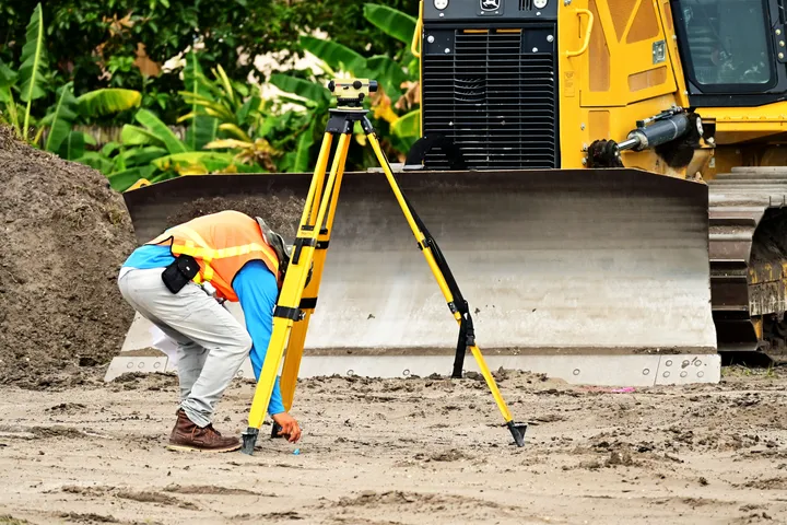 A boundary survey in progress